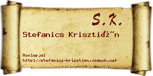 Stefanics Krisztián névjegykártya