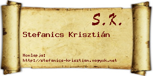 Stefanics Krisztián névjegykártya