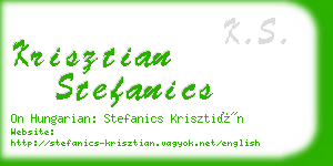 krisztian stefanics business card